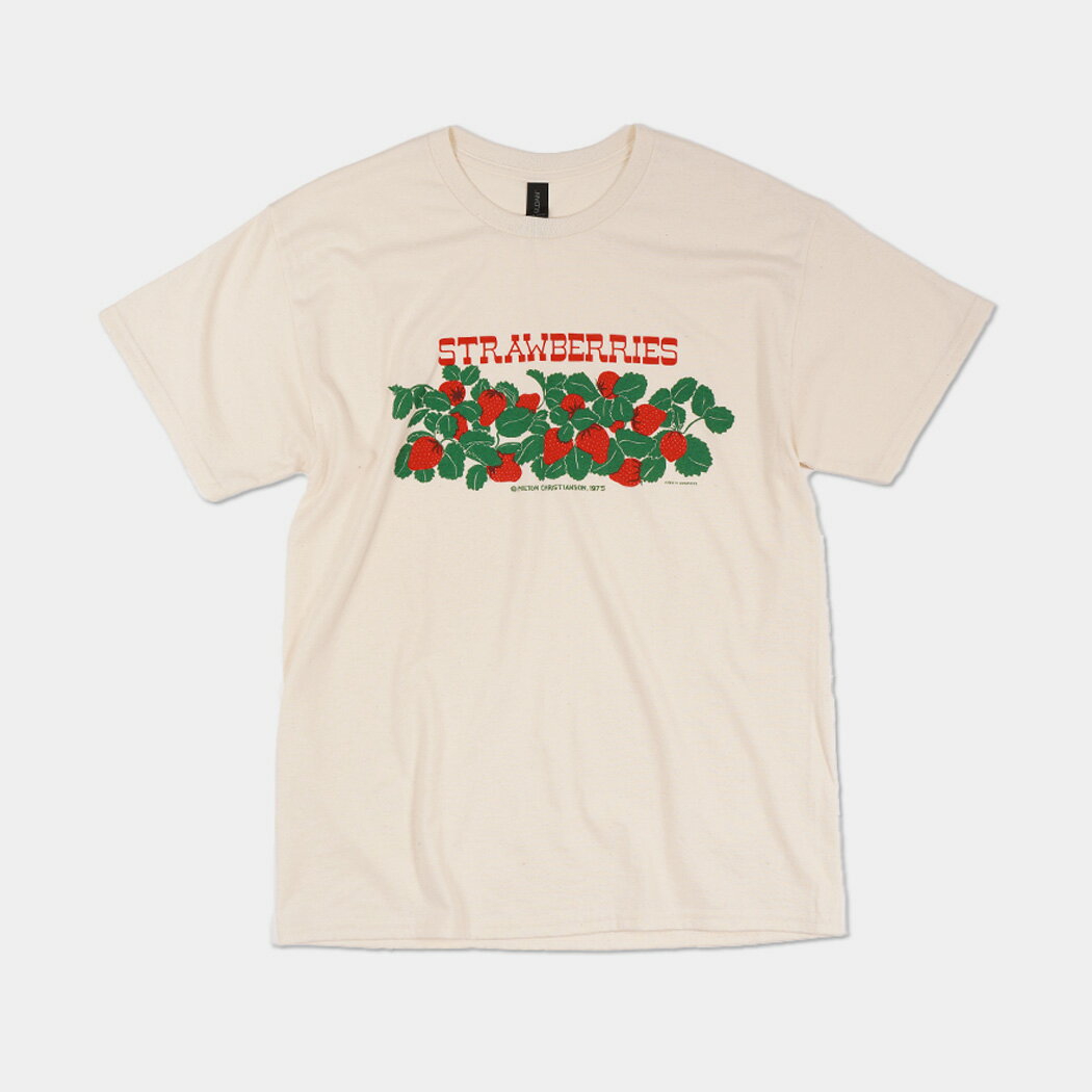 Rakuten - [クーポン＆P2倍!]リバティ グラフィックス Tシャツ トップス 812 LIBERTY GRAPHICS Strawberries T-shirt NATURAL ( プリント カットソー 半袖 メンズ レディース )