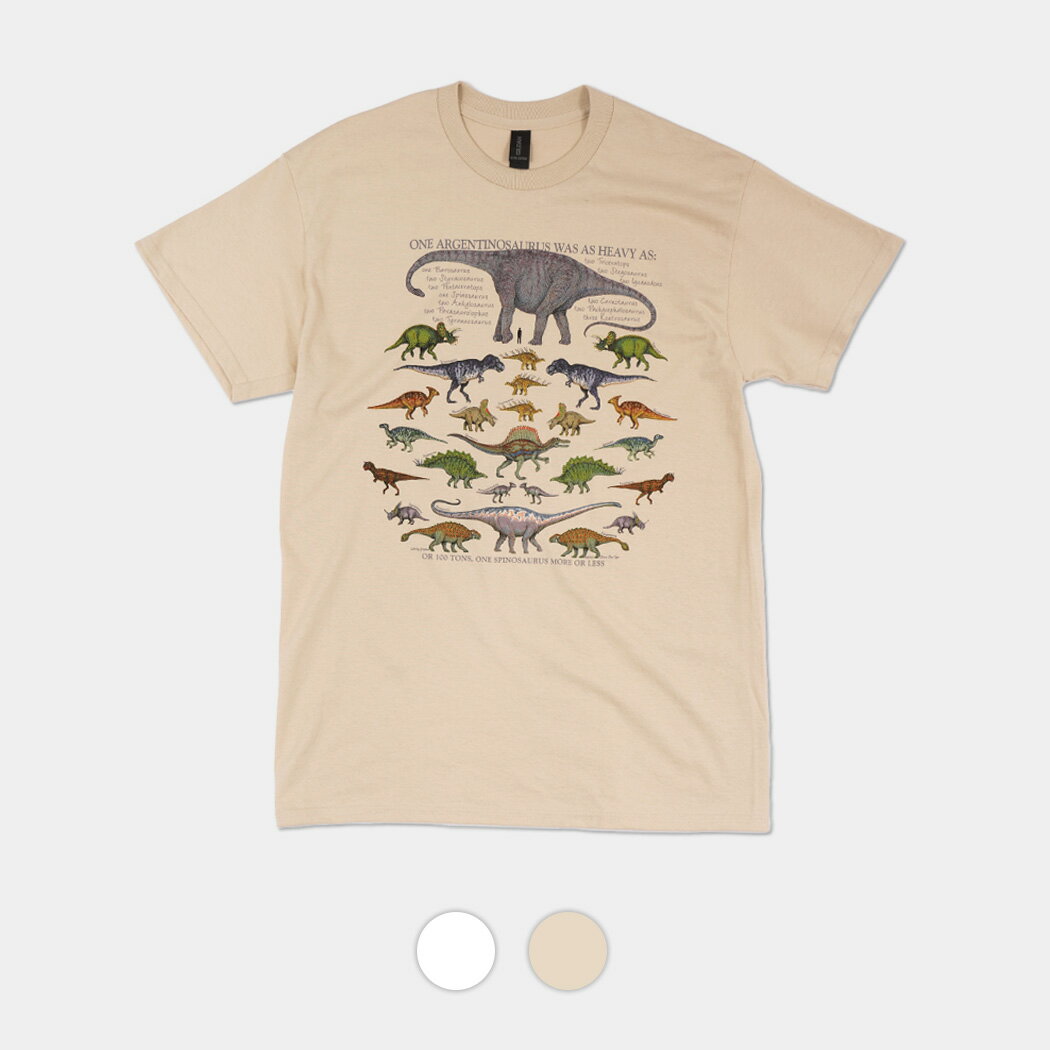 Rakuten - リバティ グラフィックス Tシャツ トップス 929 LIBERTY GRAPHICS Dinosaur is as heavy as… T-shirt STONE WHITE ( 白 グレー プリント カットソー 半袖 メンズ レディース )