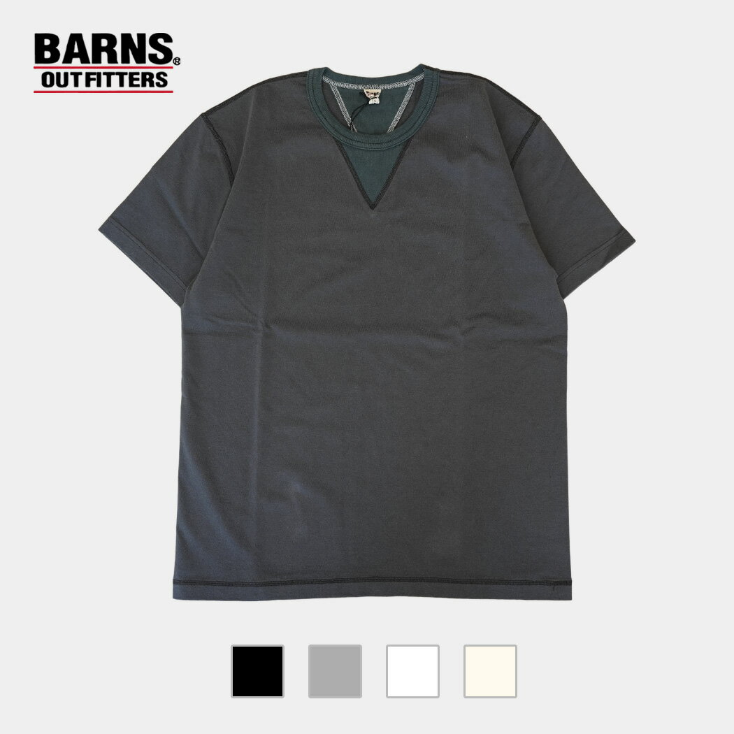 Rakuten - [クーポン＆P2倍！]バーンズ Vガゼット ヴィンテージ ヘビーオンス クルーネック Tシャツ BARNS OUTFITTERS VINTAGE V GAZETTE COZUN TEE 4COLOR ( カットソー 半袖 アメカジ 日本製 トップス メンズ BR-8145 )
