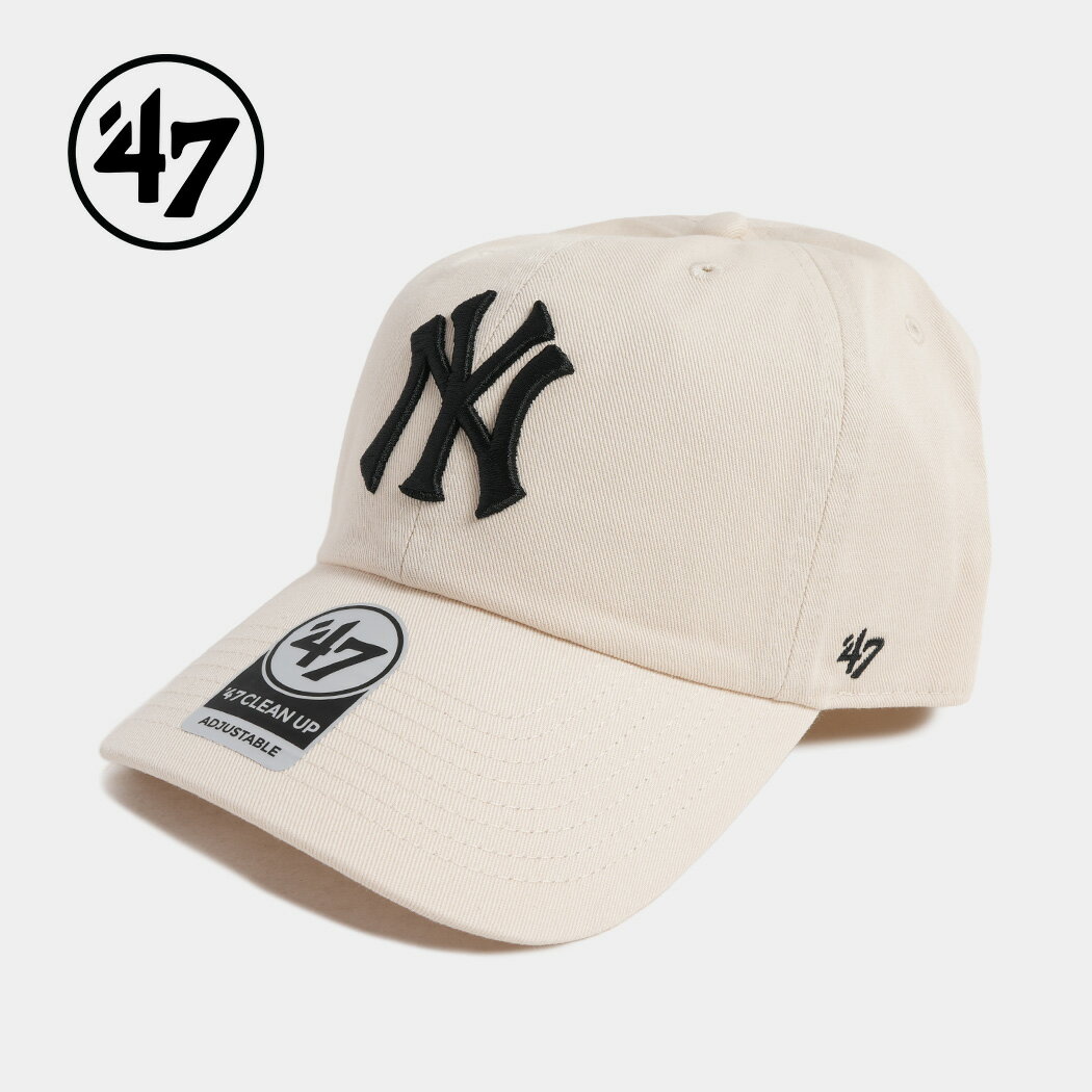 Rakuten - 47 クリーンナップ ニューヨーク ヤンキース ノーループラベル ベースボール キャップ 帽子 CLEAN UP NEW YORK YANKEES NO LOOP LABEL CAP NATURAL ( ベージュ メンズ レディース )