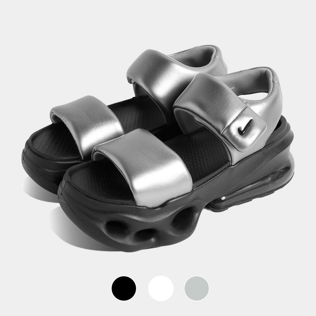 Rakuten - NIKE ナイキ 厚底 ウィメンズ エア マックス ヘイロー サンダル W AIR MAX HALO SANDAL BLACK WHITE ANTHRACITE MTLC COOL GREY ( KOKO ISLA ココ アイラ ホワイト 白 黒 ブラック グレー レディース IO1959-101 )