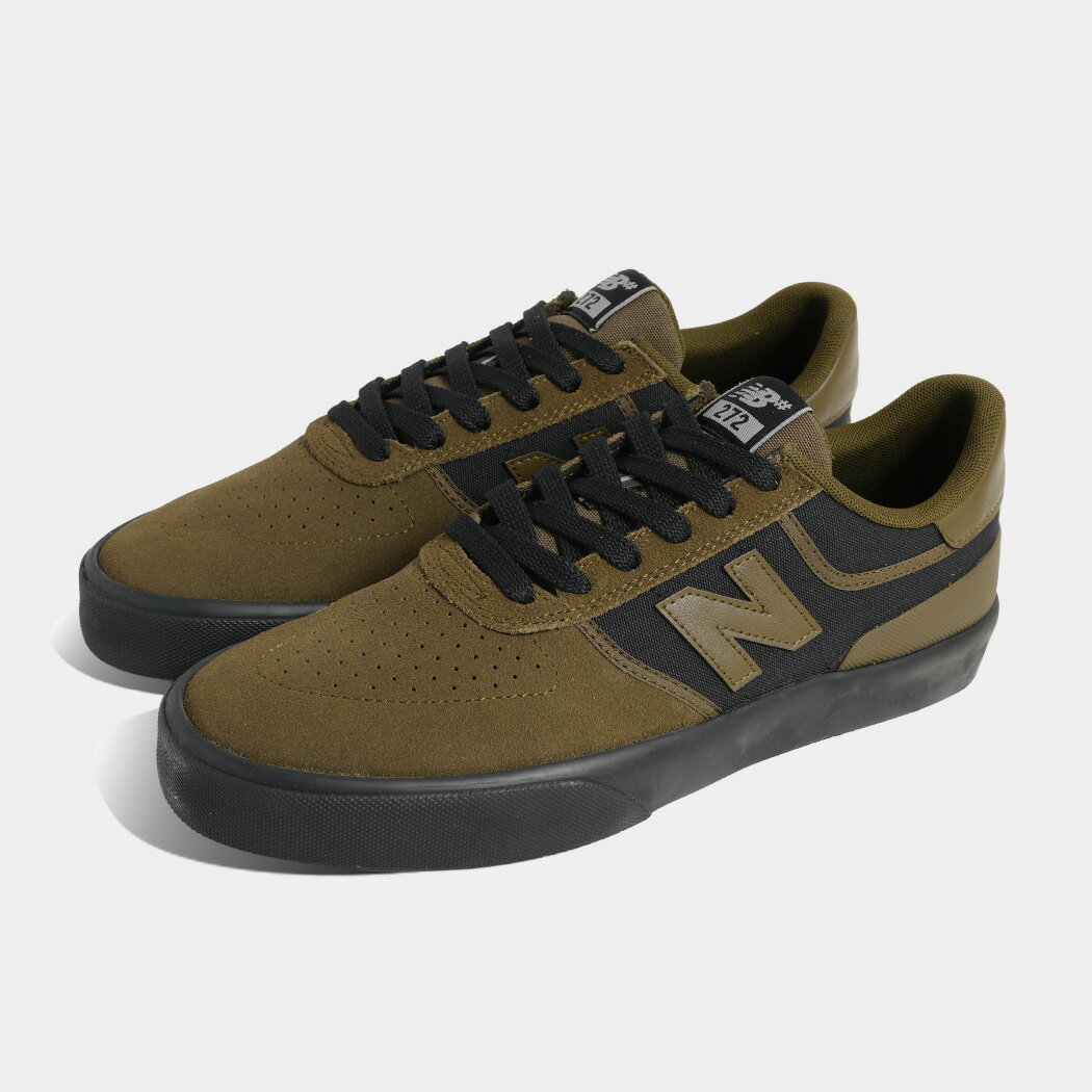 Rakuten - [クーポン＆P2倍！]ニューバランス ヌメリック 272 スニーカー NEW BALANCE NUMERIC UN272BTT WOOD LAND BLACK ( オリーブ カーキ ローテク 緑 グリーン SKATE スケート メンズ )