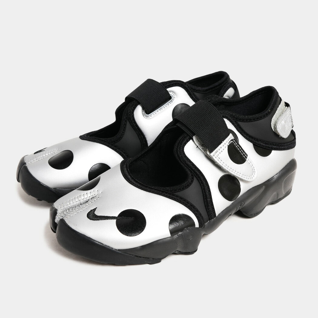 ナイキ ウィメンズ エア リフト サンダル スニーカー 足袋 タビ レディース NIKE WMNS AIR RIFT BLACK METALLIC SILVER ( シルバー 水玉 IR0199-010 )