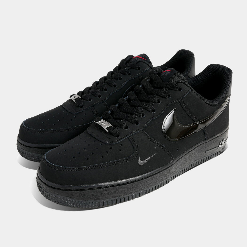 ナイキ エア フォース ローカット スニーカー NIKE AIR FORCE 1 LOW `07 BLACK PATENT SWOOSH ( ブラック 黒 パテント エナメル メンズ IR0199-010 )