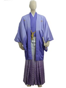 【レンタル】No.73-No.336 Lilianne アイブルーぼかし 卒業式 成人式 男性用 紋服セット レンタル【店頭受取対応商品】格安セール