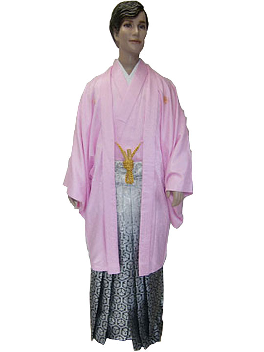 【レンタル】No.111-No.322 Lilianne ピンクJAPAN刺繍 卒業式 成人式 男性用 紋服セット レンタル【店頭受取対応商品】