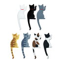 磁石でくっつく猫のしっぽフック。好みの猫を本棚や冷蔵庫に並べてください。 ねこ かわいい おしゃれ マグネット 便利 雑貨 冷蔵庫 本棚 スチール ハンガー 帽...