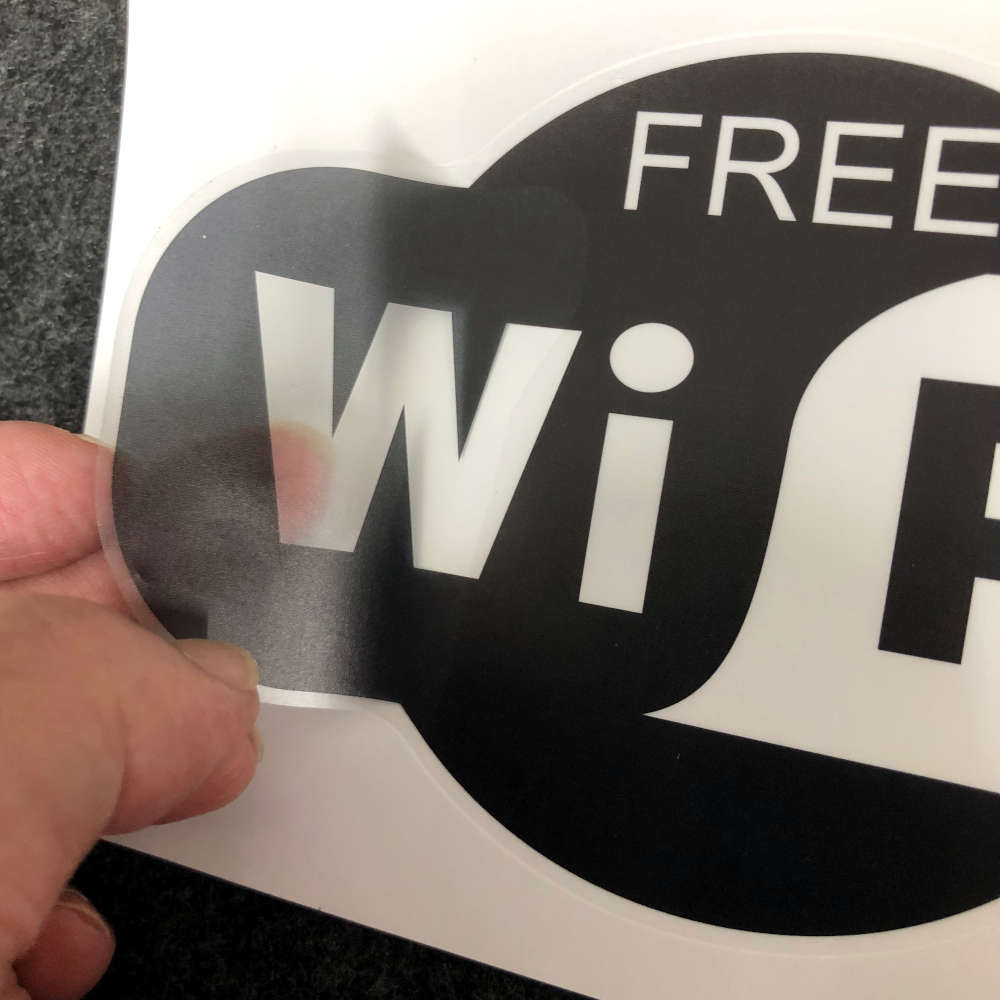 6%OFFクーポン★Wi-Fi使えますを案内する透明なステッカー。集客施策や来客へのサービスで。 店頭 受付 集客 来客 無線 LAN WLAN ゲスト GUEST スマート ラウンジ カフェ クリニック