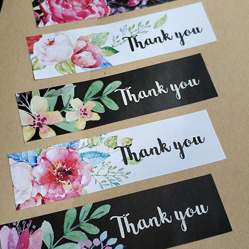 6%OFFクーポン★2シート10片。花柄の長方形ラッピングシール。母の日、結婚式のラッピングに添えて。 母の日 父の日 結婚式 感謝 Thank You Jus...
