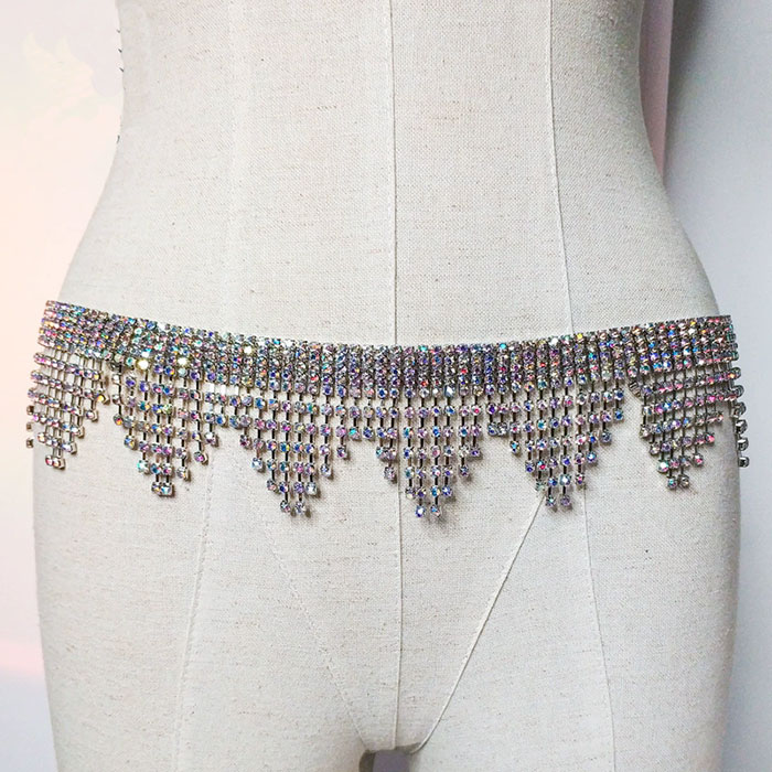 ベリーダンス 衣装 チェーンベルト ウエスト アクセサリー ベール ウエストベルト ラインストーン ヒッ..