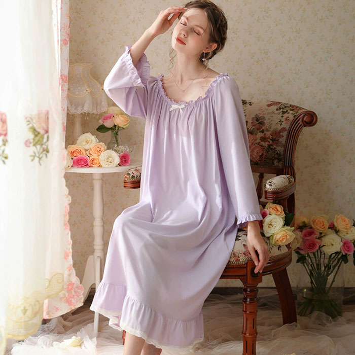 ロング ワンピース ナイティー ネグリジェ ルームウェア パジャマ レディース 大人 姫 プリンセス ロリ..