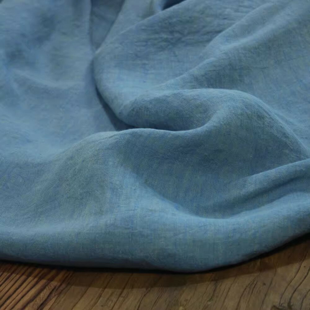 135cm幅 90cm単位 生地 布 布地 色織り生地 リネン生地 21番手 ヘンプ＆リネン混紡 酵素洗い きじ ぬの..