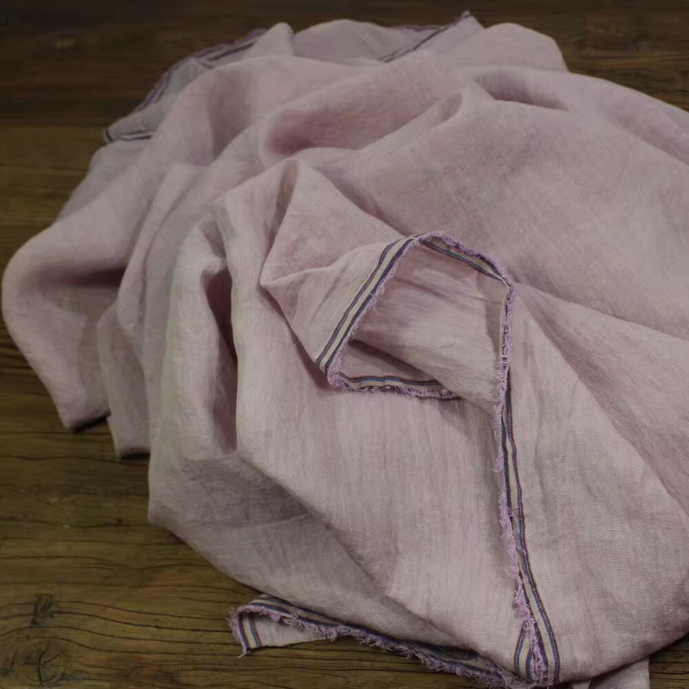 135cm幅 90cm単位 生地 布 布地 色織り生地 リネン生地 21番手 ヘンプ＆リネン混紡 酵素洗い きじ ぬの..