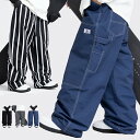 スノボパンツ スキーパンツ ロングパンツ 単品 スノーボード ウェア ワイドパンツ カーゴパンツ レディース メンズ 長ズボン ボトムス スノーボードウェア スキーウェア スノボウェア 男女兼用 ゆったり ビッグシルエット デニムブルー 黒 ストライプ 楽天海外通販 送料無料