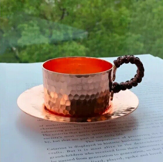 新作 コーヒーカップ 銅製 2点セット 送料無料