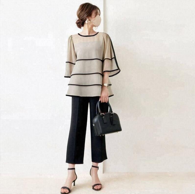 ボンマックス 長袖ブラウス　RB4165　ホワイト　11号【取寄商品】