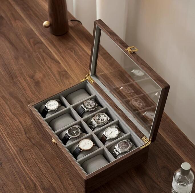 高見え　時計ケース 木製 腕時計ケース おしゃれ 時計収納ケース 収納5本/10本入り 高級 ウォッチボックス コンパクト コレクション ビジネス 父の日 腕時計ボックス プレゼント 腕時計ボックス ウォッチケース ギフト 送料無料(2)