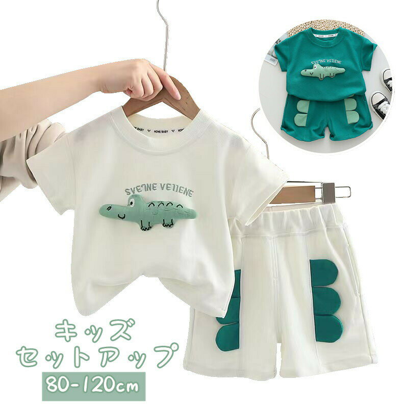 キッズ服 セットアップ 恐竜柄 男の子 キッズ イベント 上下セット 赤ちゃん ベビー 子供 2点セット キ..