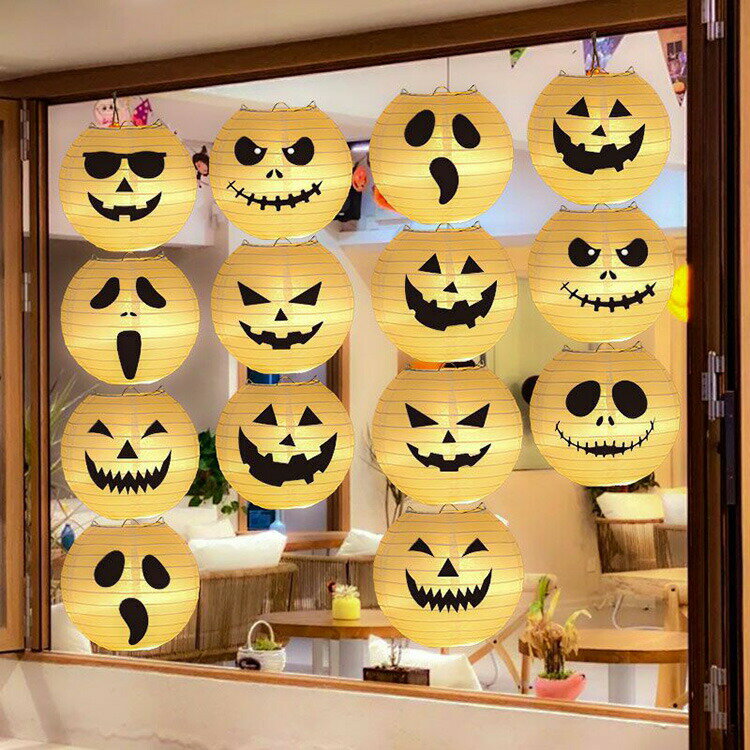 ハロウィン 飾り 装飾 ランタン LED ライト かざり デコレーション halloween 玄関 屋外 電池式 ハロウ..