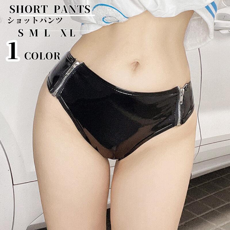 レザーショートパンツPU合皮ホットパンツレディースベルト付き極小ホットパンツクラッシュフェイクレザ..
