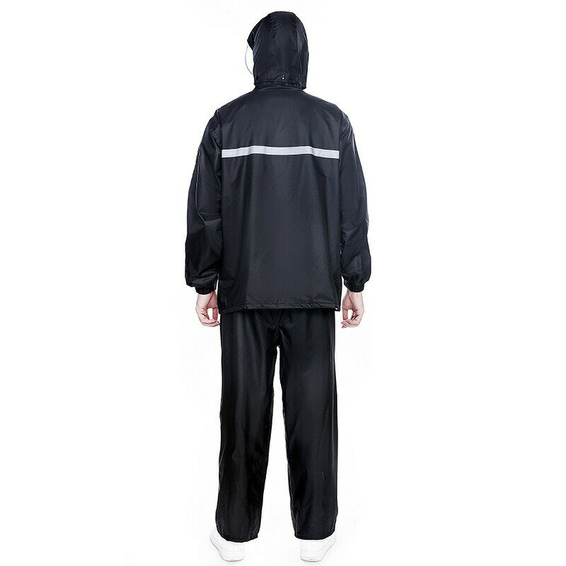 送料無料 上下セット レインコート 軽量 自転車 男女兼用 ツバ付き レインウェア 撥水 袖あり メンズ レディース 長袖 長ズボン ブラック 大きいサイズ バイク 雨具 カッパ 自転車用 作業用 レインパンツ 楽天海外通販