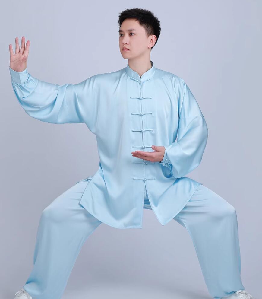 男女兼用 2color ウェア/長袖/短袖 上着/パンツ/武術表演服 太極拳服 サテン 演舞チャイナ服 ラッピング カンフーパンツ コスプレ 衣装 発表会 スポーツ 武術 ゆったり ラッピング カンフーパンツ ズボン 母の日ギフト メンズ レディース XS-XXL 光沢手感