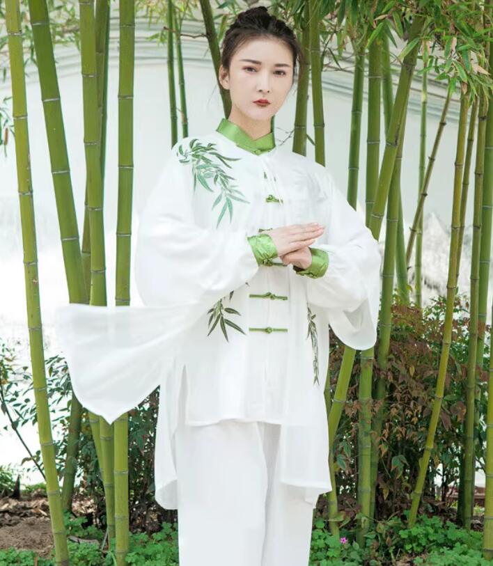 男女兼用 2color ウェア/長袖/上着/パンツ/武術表演服 太極拳服 サテン 演舞チャイナ服 ラッピング カンフーパンツ コスプレ 衣装 発表会 スポーツ ...