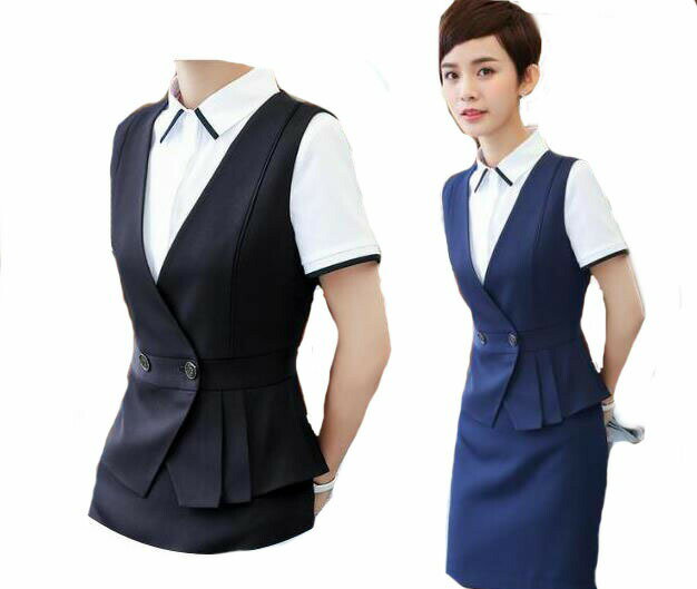 2色ベスト レディース 通勤オフィス 入学式に七五三 OL 大きいサイズ トップス 制服 事務服 フォーマル ビジネス 細身 大きいサイズ ブラック ネイ...