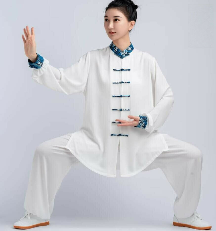 男女兼用 4color ウェア/長袖/短袖 上着/パンツ/武術表演服 太極拳服 サテン 演舞チャイナ服 ラッピング カンフーパンツ コスプレ 衣装 発表会 スポ...