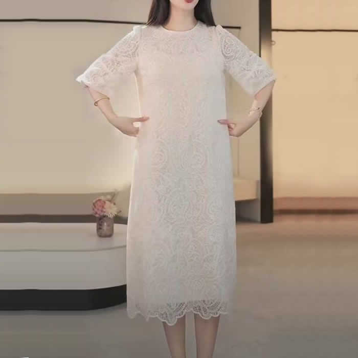 新作ワンピース夏 レディースワンピース 夏ワンピース 大人ワンピース レディースレースワンピース夏 韓風ワンピース夏 Aラインワンピース きれいめワンピース夏夏 膝丈ワンピース 着痩せ レディースレースドレス 高級感 結婚式