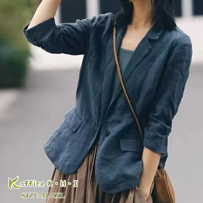 新作スーツ夏 レディーススーツ夏 リネンジャケット夏 レディースアウター 夏スーツ サンマースーツ シ..