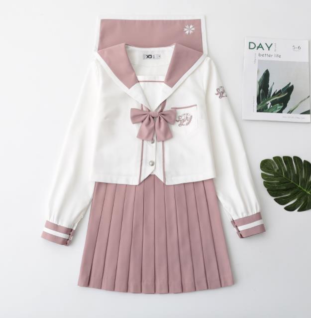 3点セット/S/M/L/XL/セーラー服/長袖/制服/学生/　ユニフォーム JK系　スカート＋上着＋蝶ネクタイ　上下セット　シャツ フリルスカート　パーティグッズ 卒業式 入学式　コスチューム 衣装