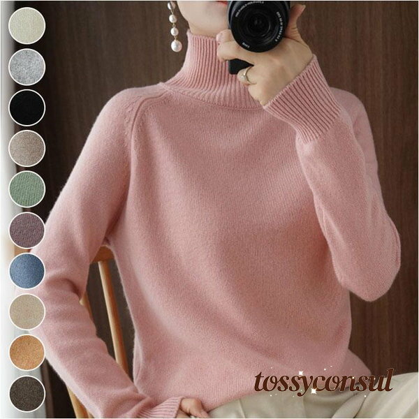 セーター ニット 秋 冬 レディース 通販 ニットセーター タートルネック カットソー ラグラン袖 プルオーバー 長袖 手洗い やや厚手 洗える しっとり プレゼント ギフト 新生活