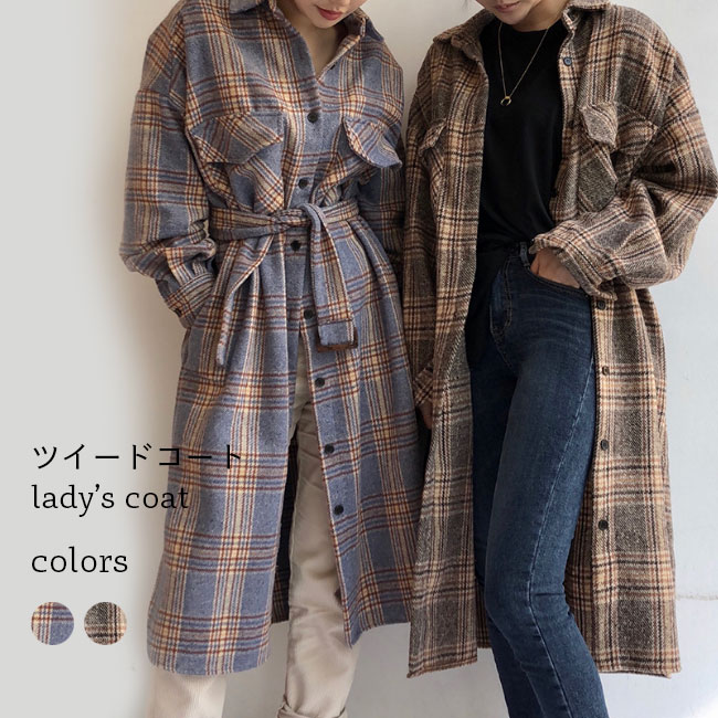 シャツコート 春 レディース ロングコート チェック柄 秋 コート チェスターコート スプリングコート レトロ ロングコート カジュアル チェック柄コート ロング イギリス風 春コート チェスター おしゃれ 秋コート