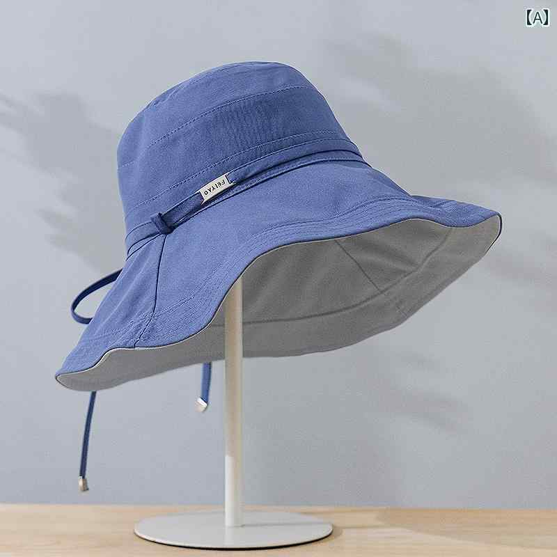 フィッシャーマン ハット レディース 早春と 夏用の 両面 日焼け 防止 帽子、 日焼け 止めと UV カット 付き、大きな つばの フェイスカバー、 四季 兼用 日よけ 帽子。