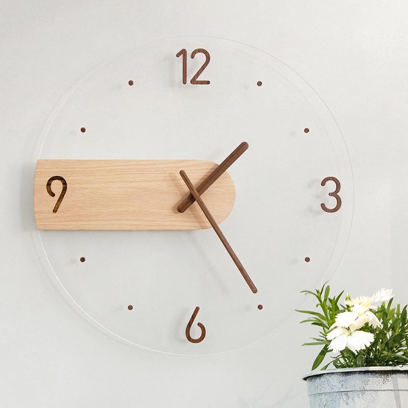 掛け時計 木製 壁掛け時計 時計 16インチ 北欧 子供 部屋 おしゃれ かけ時計 壁 時計 壁 目覚まし時計 リビング ルーム 透明 時計 シンプル モダン