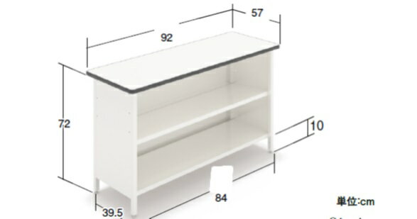 レジ台 包装台 カウンター チェッカー台 サッカー台　作荷台 幅92x奥行57x高さ72cm