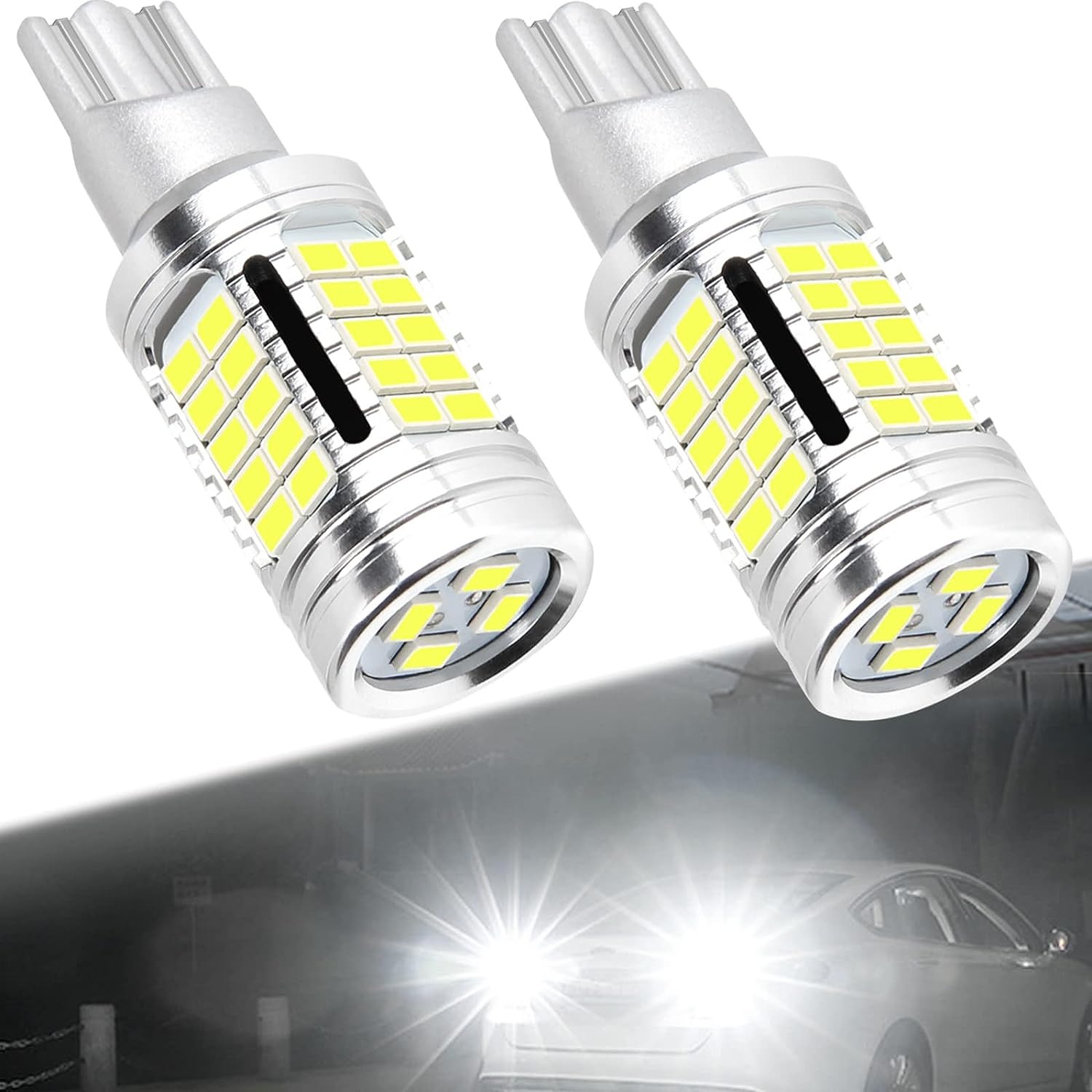 LED バックランプ T16シングル T15 W16W 純正交換用 後退灯 LEDバルブ 3600lm ホワイト 6500K 12V 24V車用 車検対応 無極性 国産車対応 警告解除 2個セット