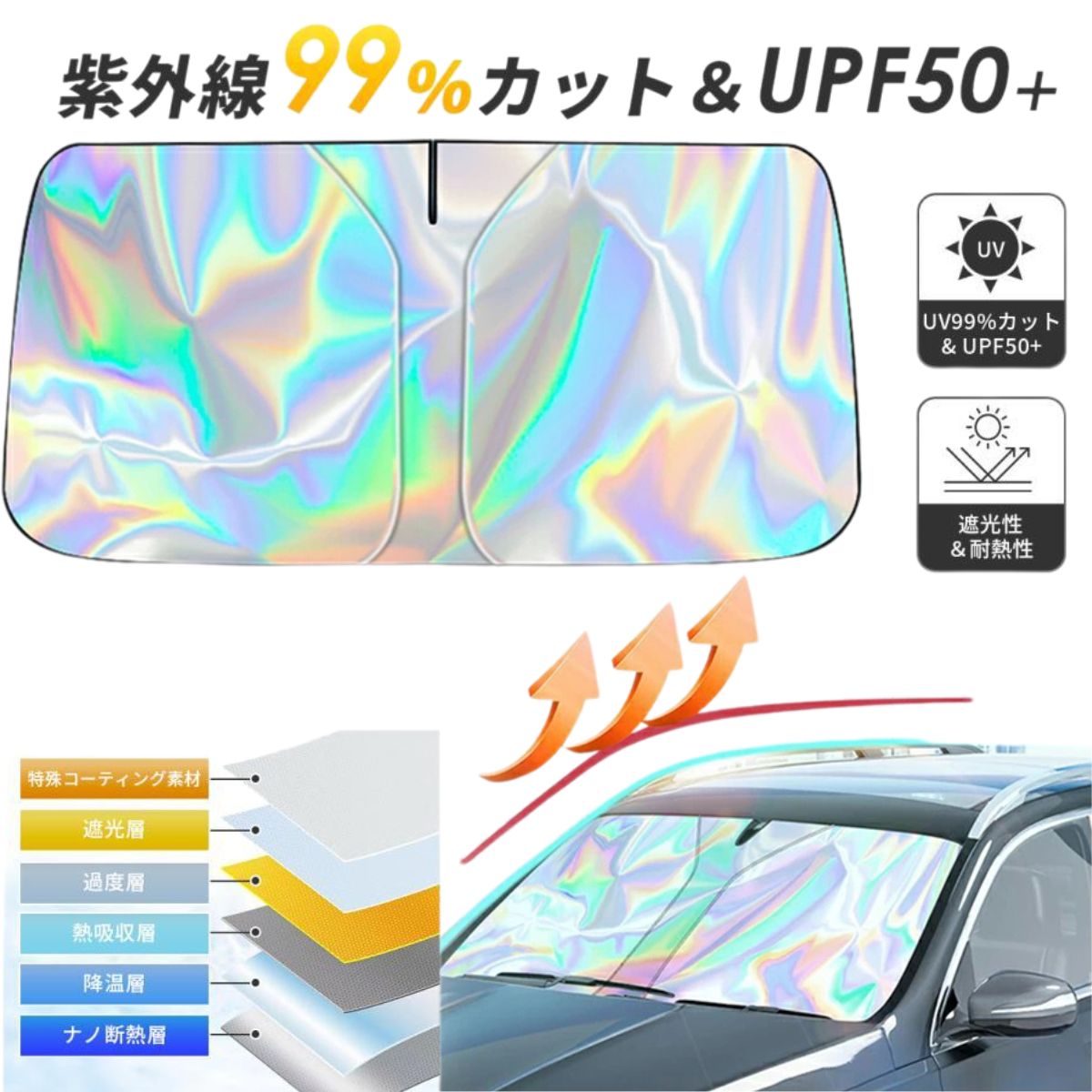 Rakuten - 【先着・数量限定マラソン限定半額クーポン】サンシェード 車 フロント 自動車用 汎用 日よけ 断熱 夏対策 かー アクセサリー 車用 カーテン カー シェード メッシュ カーテン シェード UVカット 日除け カーサンシェー 遮光率99％ 車用サンシェード 大きいサイズ シェード