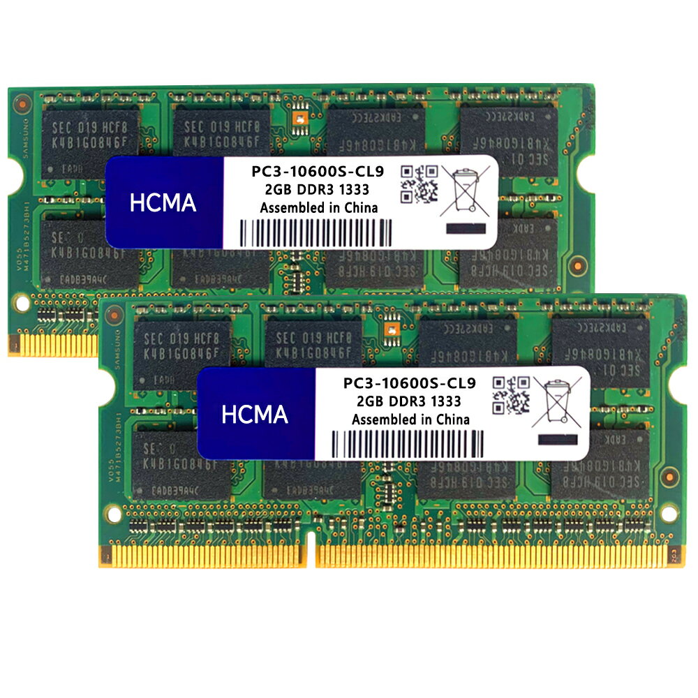 ポイン最大43.5倍!　新品　Buffalo D3N1333-2GX2互換部品 PC3-10600（DDR3-1333）対応 DDR3 SDRAM S.O.DIMM 2GB×2枚セット