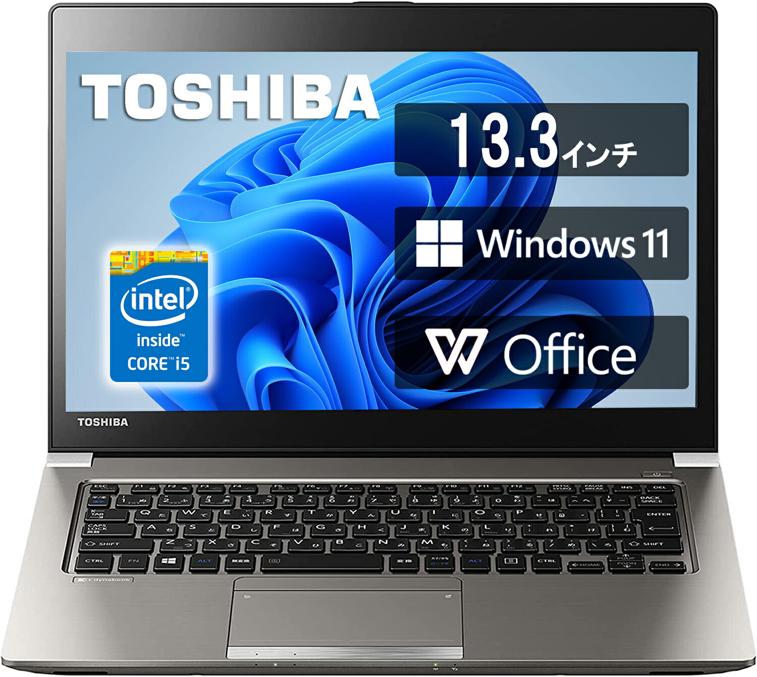 ♥【Webカメラ指定可】超薄型・超軽量ノートPC 東芝 R63 第5世代Core-i5 正規版Office付き Windows11 メモリ:8GB 新品SSD:128GB/256GB/512GB USB3.0 13.3型液晶 HDMI Bluetooth 中古ノートパソコン モバイルパソコン 中古パソコン