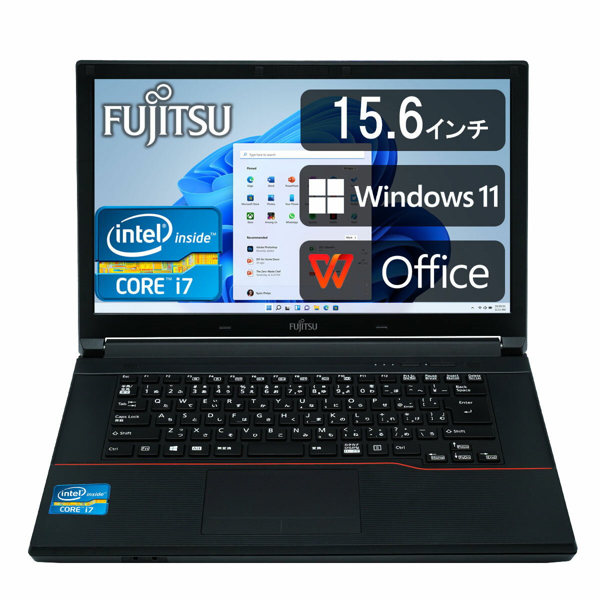 ٻ FUJITSU Ρȥѥ FMV꡼ ǽ3Core i7 Office Windows11 ̵LAN WIFI 15.6磻 :8GB/16GB SSD:256GB/512GB/1000GB HDMI USB3.0 إɥ饤 ťΡȥѥ Ѥ/¨Ѳǽ