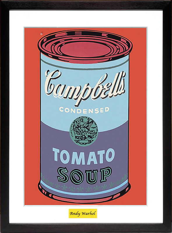 アンディ・ウォーホル ポスター 作品 猫 マリリン モンロー 花 キャンベルスープ 絵画 絵 複製画 版画 リトグラフ シルクスクリーン アートパネル ポップ アート インテリア フレーム付き 北欧 おしゃれアンディ・ウォーホル Campbell's Soup Can, 1965(blue & purple)