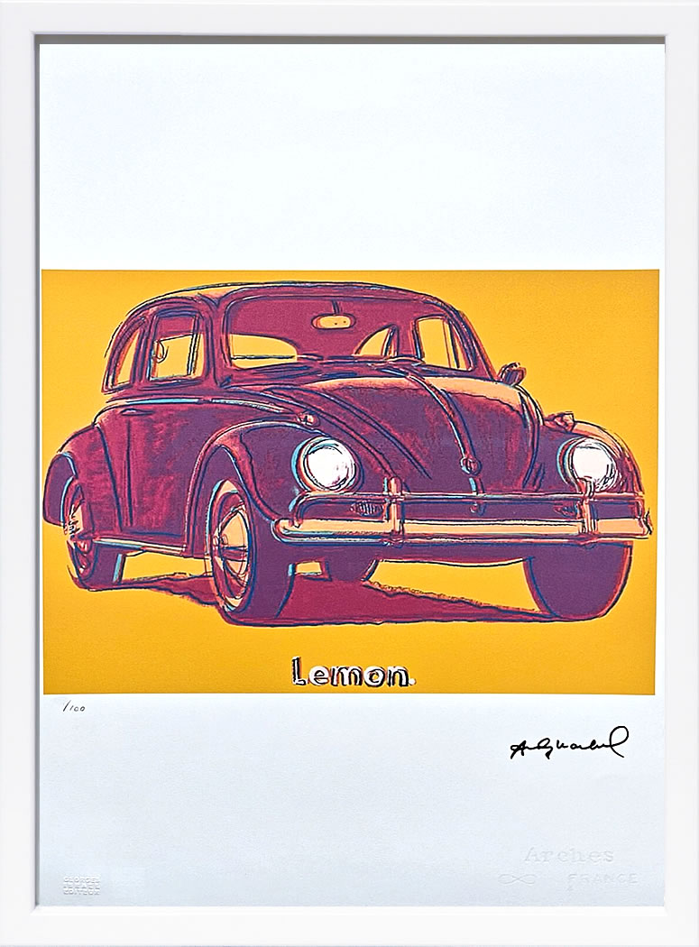 樂天商城 - アンディ・ウォーホル ポスター 作品 猫 マリリン モンロー 花 キャンベルスープ 絵画 絵 複製画 版画 リトグラフ シルクスクリーン アートパネル ポップ アート インテリア フレーム付き 北欧 おしゃれアンディ・ウォーホル Volkswagen Lemon