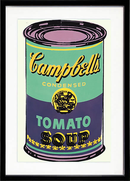 アンディ・ウォーホル ポスター 作品 猫 マリリン モンロー 花 キャンベルスープ 絵画 絵 複製画 版画 リトグラフ シルクスクリーン アートパネル ポップ アート インテリア フレーム付き 北欧 おしゃれアンディ・ウォーホル Campbell's Soup Can, 1965 (green & purple)