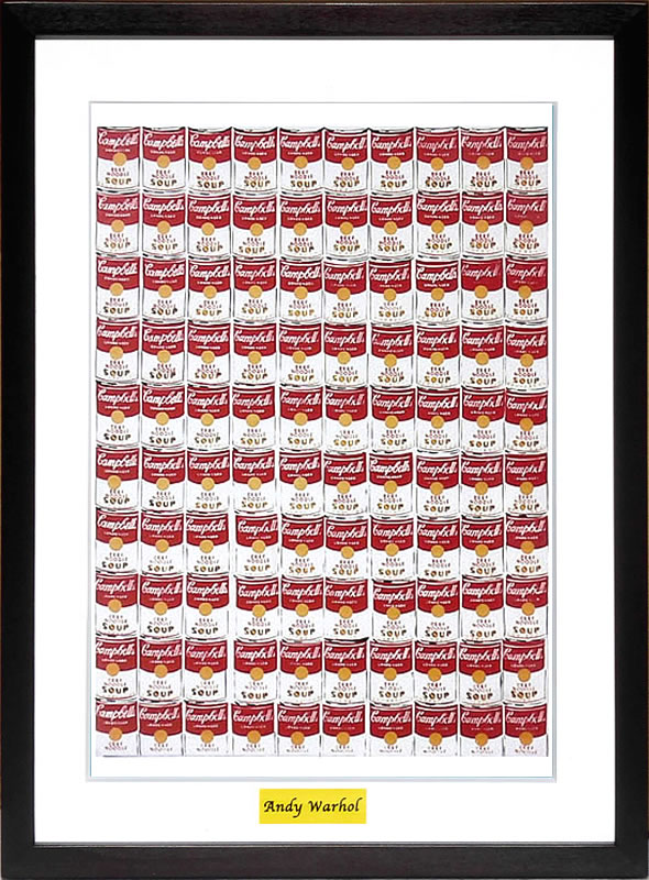 アンディ・ウォーホル ポスター 作品 猫 マリリン モンロー 花 キャンベルスープ 絵画 絵 複製画 版画 リトグラフ シルクスクリーン アートパネル ポップ アート インテリア フレーム付き 北欧 おしゃれアンディ・ウォーホル One Hundred Cans, 1962