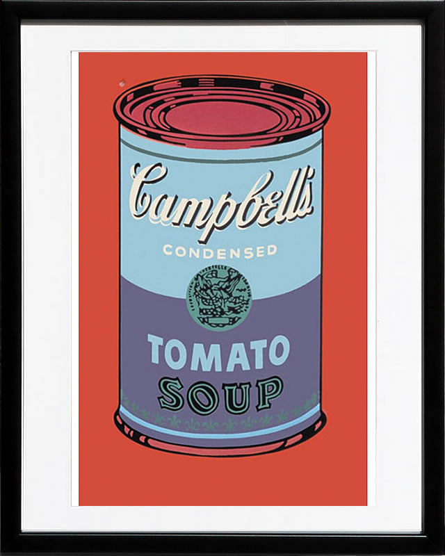 アンディ・ウォーホル ポスター 作品 猫 マリリン モンロー 花 キャンベルスープ 絵画 絵 複製画 版画 リトグラフ シルクスクリーン アートパネル ポップ アート インテリア フレーム付き 北欧 おしゃれアンディ・ウォーホル Campbell's Soup Can, 1965(Blue and Purple)