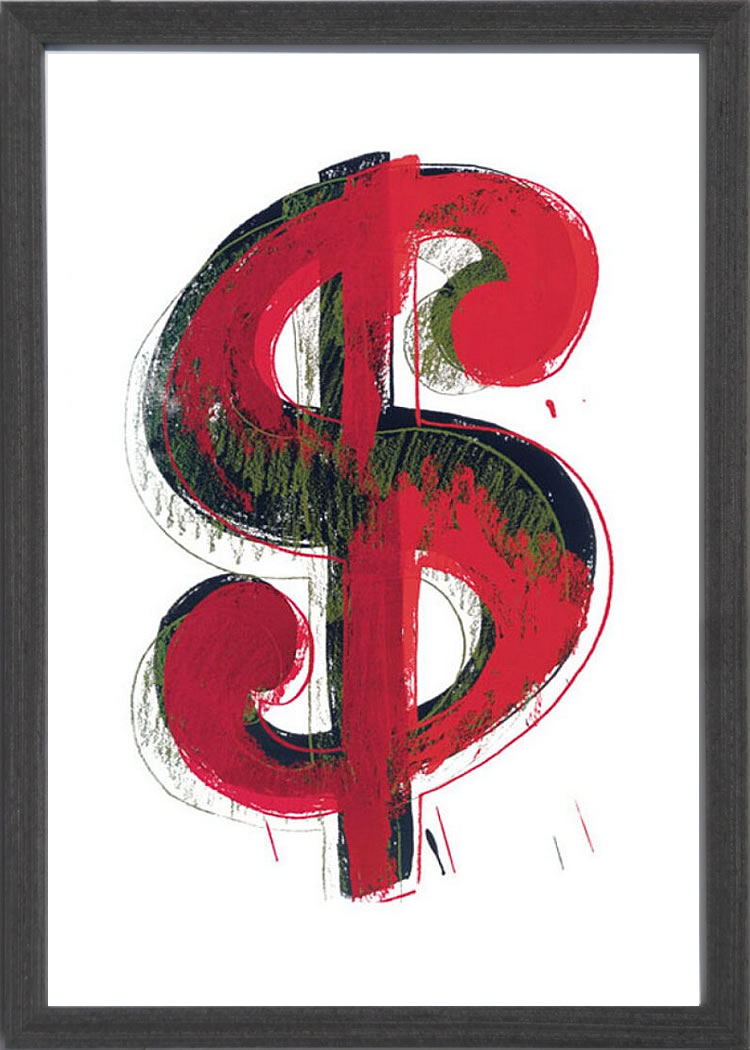 アンディ・ウォーホル ポスター 作品 猫 マリリン モンロー 花 キャンベルスープ 絵画 絵 複製画 版画 リトグラフ シルクスクリーン アートパネル ポップ アート インテリア フレーム付き 北欧 おしゃれアンディ・ウォーホル Dollar Sign,1981