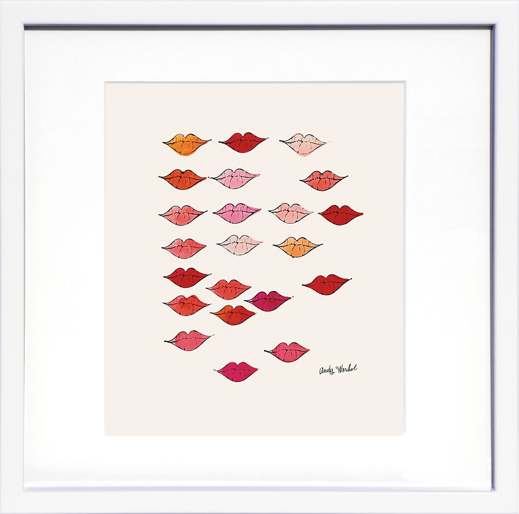 アンディ・ウォーホル ポスター 作品 猫 マリリン モンロー 花 キャンベルスープ 絵画 絵 複製画 版画 リトグラフ シルクスクリーン アートパネル ポップ アート インテリア フレーム付き 北欧 おしゃれアンディ・ウォーホル Stamped Lips,c.1959