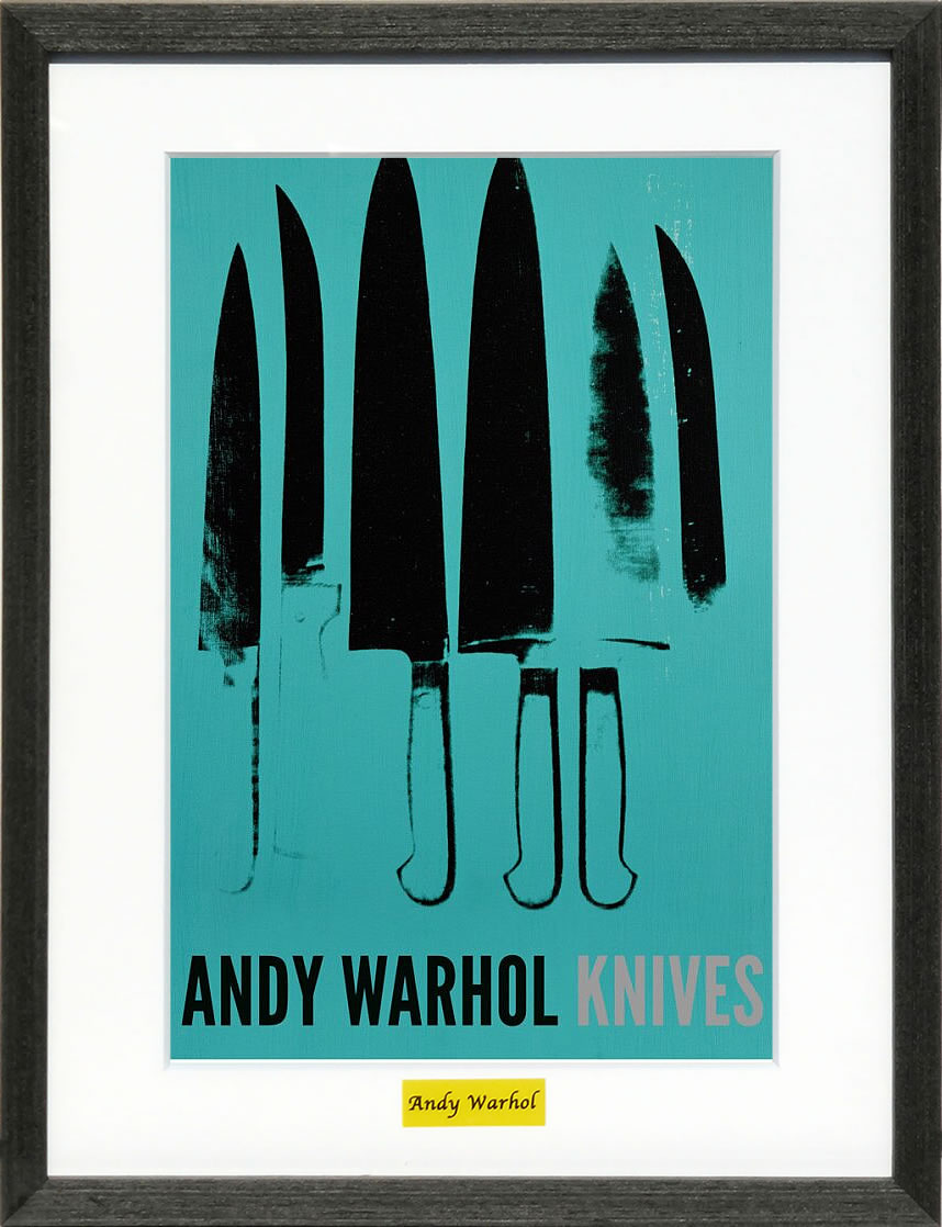 アンディ・ウォーホル ポスター 作品 猫 マリリン モンロー 花 キャンベルスープ 絵画 絵 複製画 版画 リトグラフ シルクスクリーン アートパネル ポップ アート インテリア フレーム付き 北欧 おしゃれアンディ・ウォーホル Knives, c.1981-82 (aqua)
